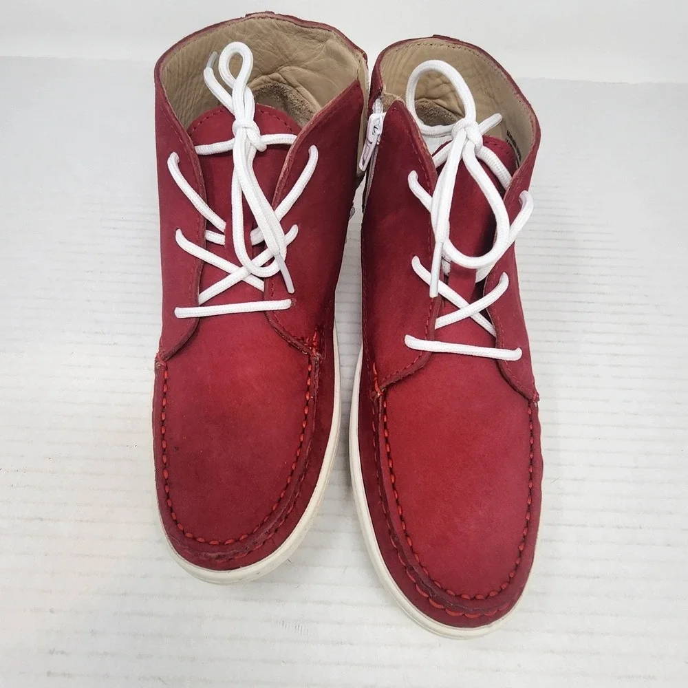 Marc Joseph New York Red Leather Suede Chukka Ankle Boots Boys Size‎ 3.5